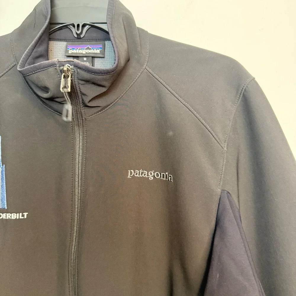 Patagonia Adze Wind Shield Jacket Men's M Full Zip Black Embroidered Logo